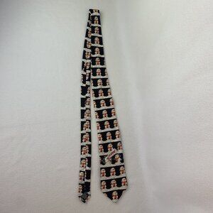 Tie Rack Christmas Snowman Silk Tie Blue Vintage 90s Made In Italy